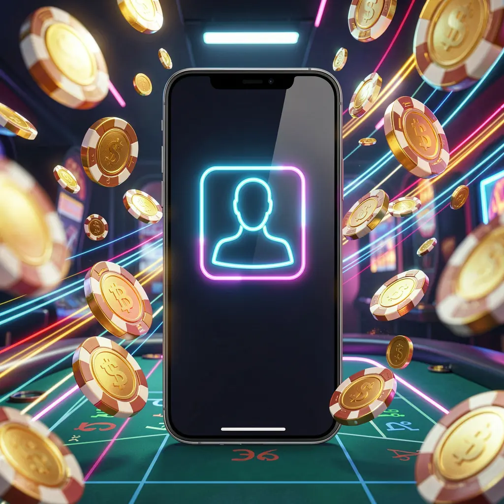PH188 fast casino login banner featuring a smartphone with a bright user icon, speed light trails, and golden coins and chips flying around in a modern neon casino style